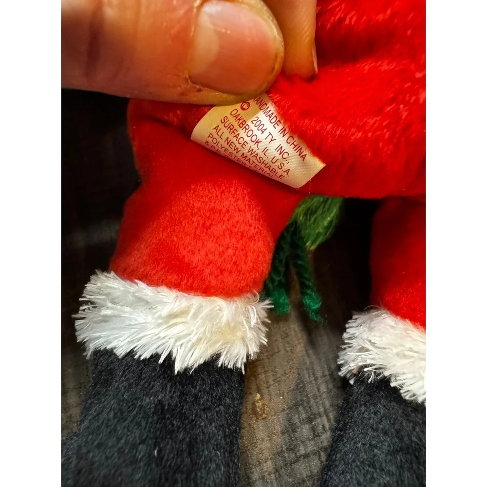Ty Beanie Baby Wallace Green Bear & Kringle Christmas Bear Plush Stuffed Animal‎